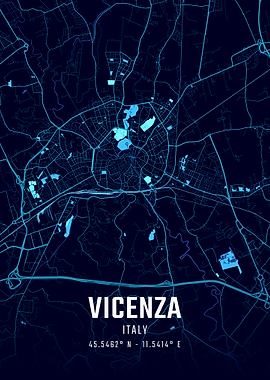 Vicenza Midnight City Map