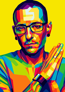 Chester Bennington Colorful Pop Art Portrait