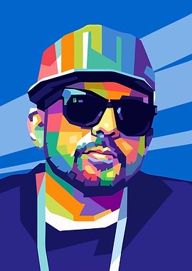 Colorful Portrait with Hat and Sunglasses