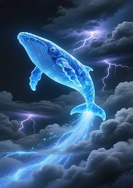 Electric Whale in Stormy Sky