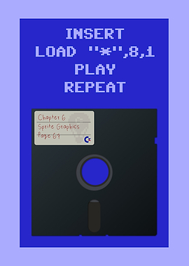 Retro Commodore 64 Floppy Disk Art