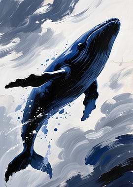 Whale in the Sky Painting