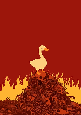 Duck on Skull Pile in Hell
