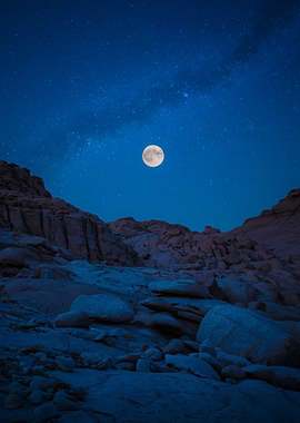 Moonlight Desert Landscape