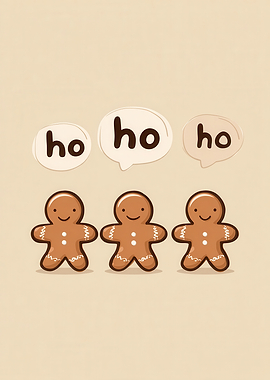 Gingerbread Men Saying Ho Ho Ho