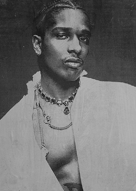 A$AP Rocky Portrait in Black and White