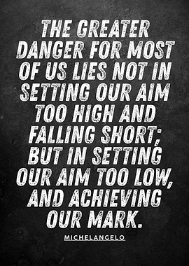 Michelangelo Quote on Black Background