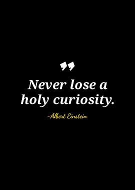 Never lose a holy curiosity