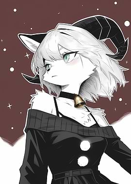 Anime Ram Girl in Black Dress