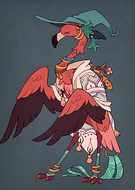 Flamingo Wizard Character Design