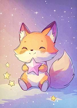 Cute Fox with Star