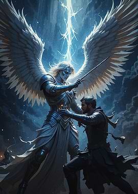 Angel and Warrior Confrontation
