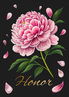 Blooming Honor A Radiant Peony in Full Glory – Floral Art
