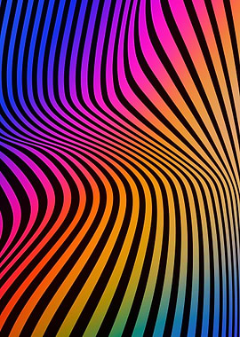 Colorful Wavy Lines Abstract Background