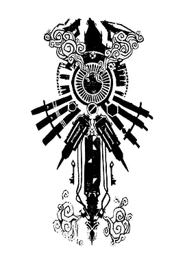 Abstract Black and White Emblem