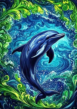 Dolphin Ocean Greenery
