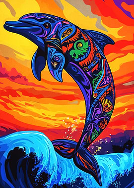 Dolphin Leaping Ocean Waves