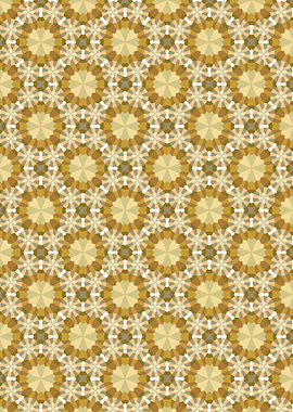 Geometric Floral Pattern in Earth Tones