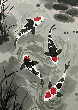 Koi Fish Pond Art
