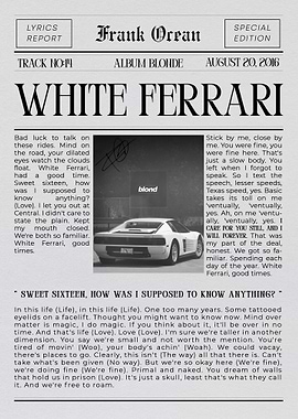 Frank Ocean - White Ferrari