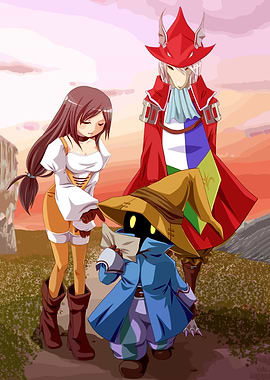 Final Fantasy IX characters on a path