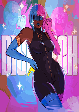 Stylish Woman with Split-Color Hair