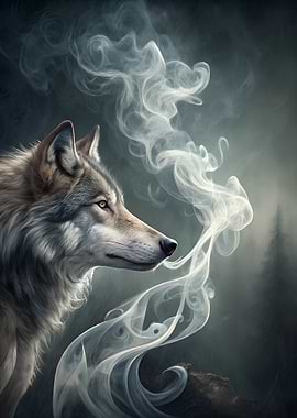 Wolf with Smoke