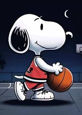 Snoopy Basketball Player Cartoon