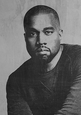 Kanye West Portrait - Halftone Style