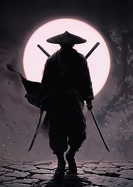 Silhouette of a Samurai Warrior