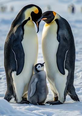 Penguin Family on Ice