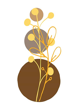 Minimalist Floral Art with Circles