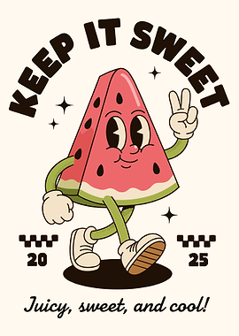 Keep It Sweet Watermelon Cartoon