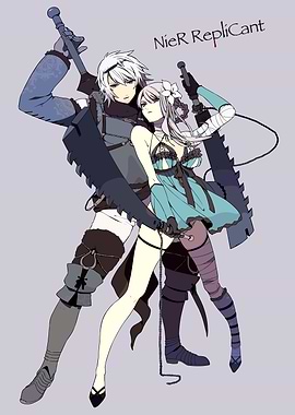 NieR Replicant characters illustration