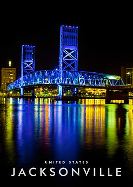 Jacksonville Bridge at Night