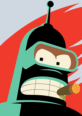 Bender Smoking Cigar Pop Art
