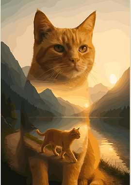 Orange Cat Landscape