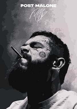 Post Malone Smoking Portrait