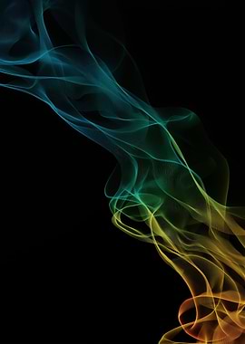 Abstract Colorful Smoke on Black Background