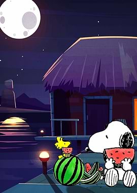 Snoopy and Woodstock Watermelon Night