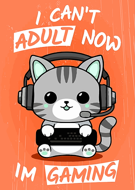 Gaming Cat Cartoon
