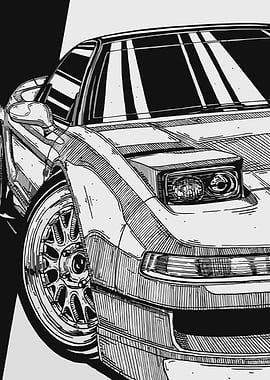 Monochrome Car Illustration