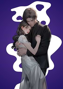 Romantic Embrace: Couple in Formal Wear