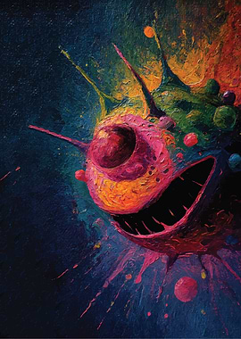 Colorful Monster Painting