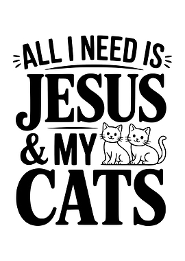 Jesus and Cats Black and White