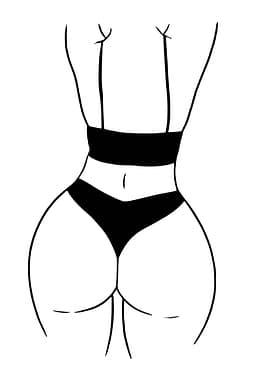 Woman's Back in Black Lingerie Outline