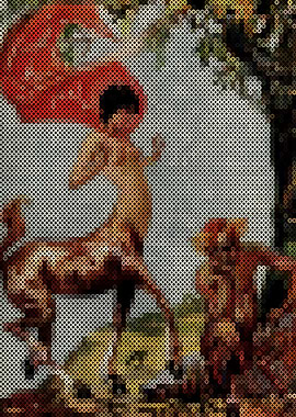 Centaur in a Pixelated Forest