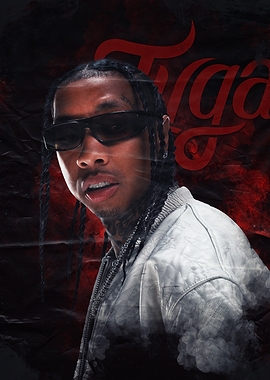 Tyga Portrait with Red Background