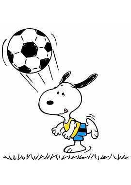 Snoopy playing soccer