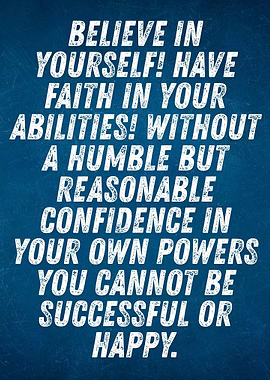 Inspirational Quote on Blue Background